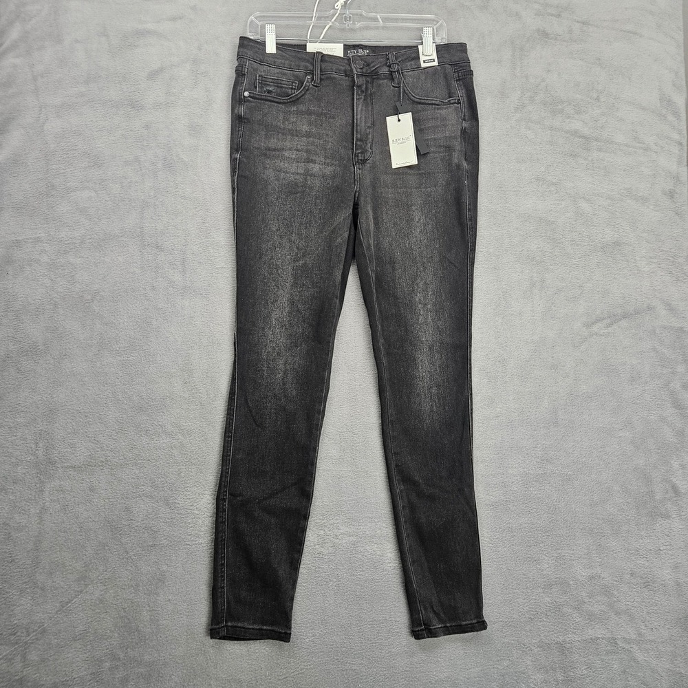 Judy Blue Tummy Skinny Fit Jeans Black Mid Rise Size 13/31 Nwt